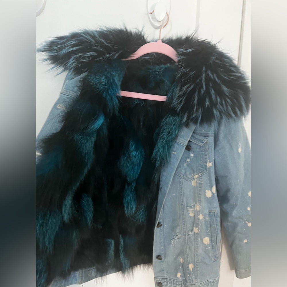 Denim Jacket with Faux Fur Lining